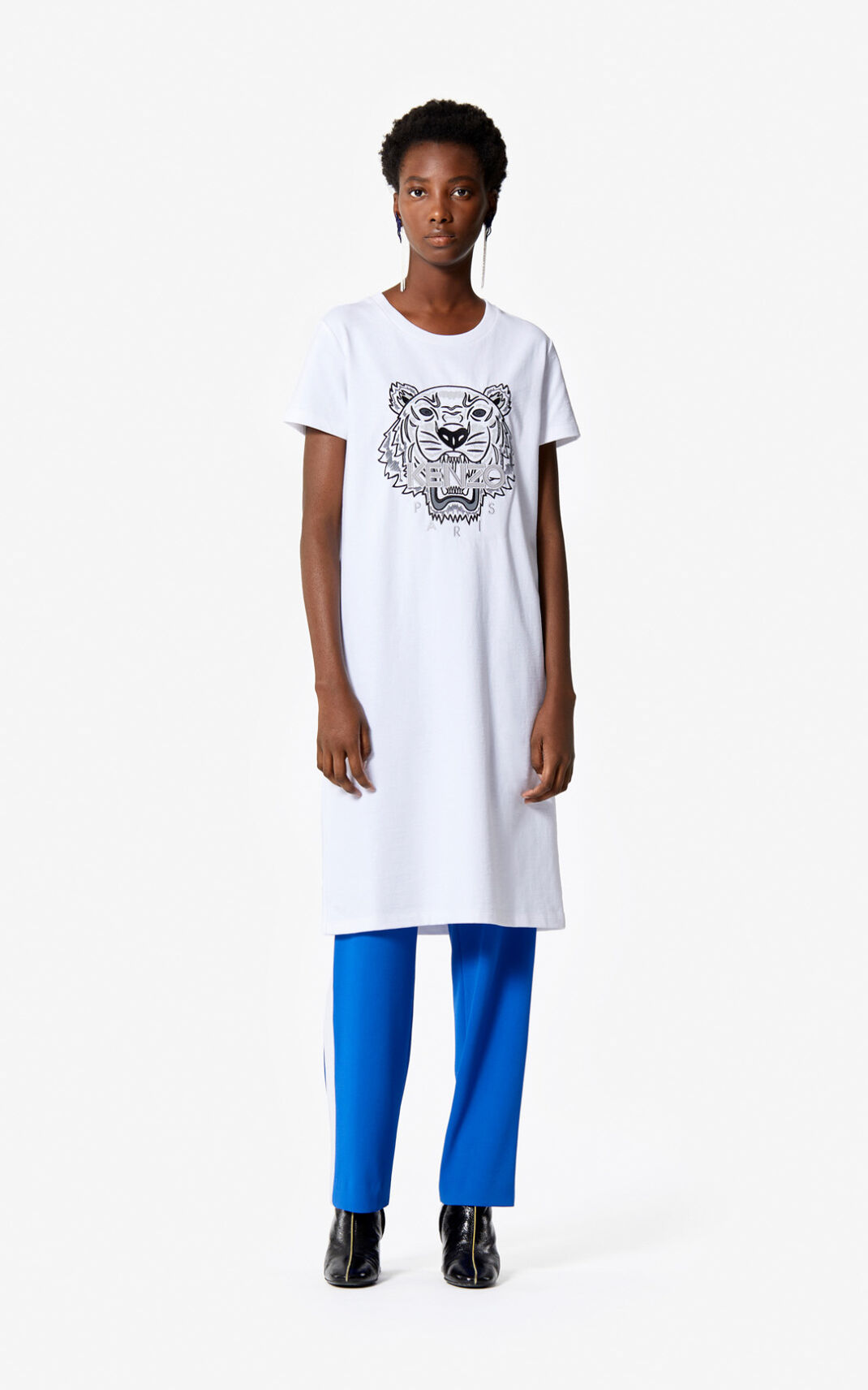 Vestidos Kenzo Tiger t shirt Mujer Blancas LQX429081